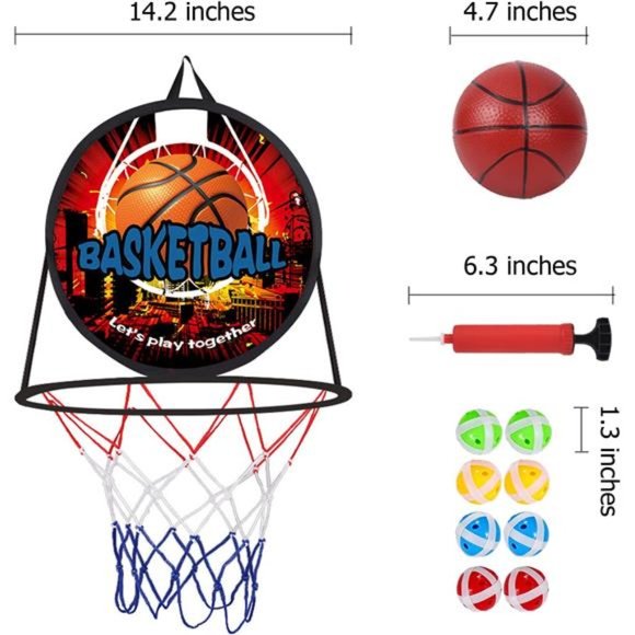 14" Dart Board for Kids,Basketball Hoop for Kids Toddlers, Sports & Outdoor Play - Picture 6 of 6